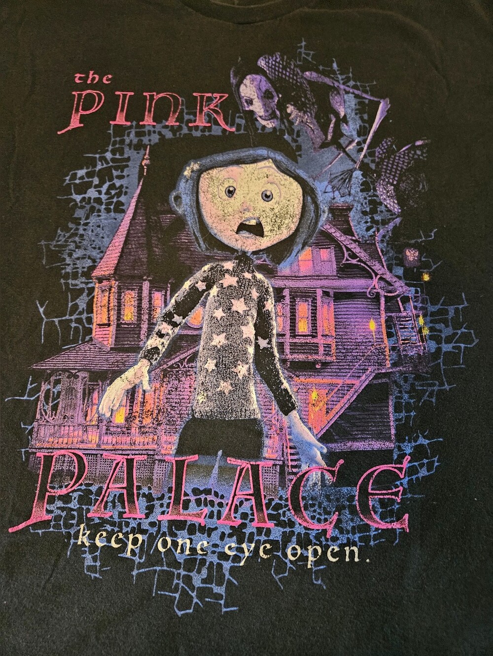 Coraline Pink Palace Vintage Fade Boyfriend Fit Girls T-Shirt